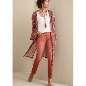 NWT Soft Surroundings the Ultimate Straight Leg Crop Pant Orange SZ L 14/16
